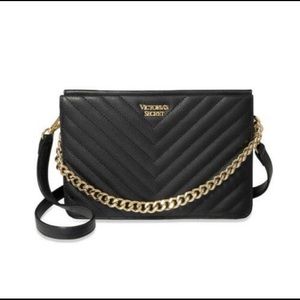 Victoria Secret Quilted Gold Purse w/ Gold Chain